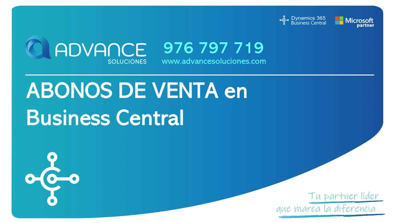 Abonos de venta en Business Central - corrección de facturas cliente
