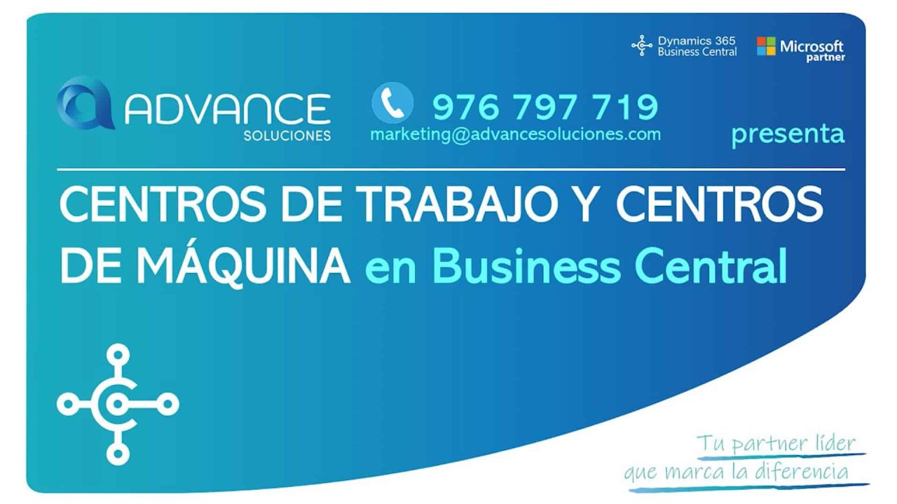 Centros de trabajo y máquina en Business Central