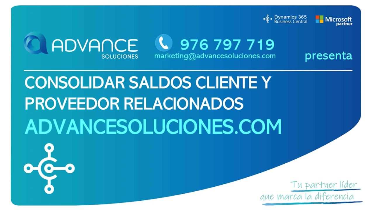 Compensar saldos cliente proveedor en Business Central