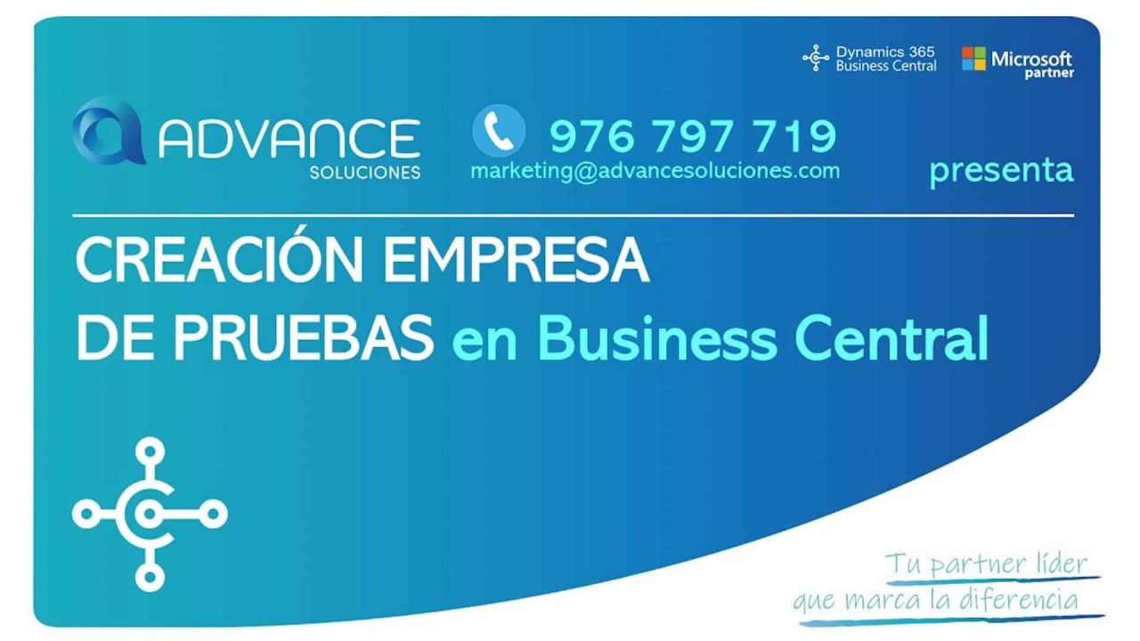 Creación de empresa de pruebas en Business Central