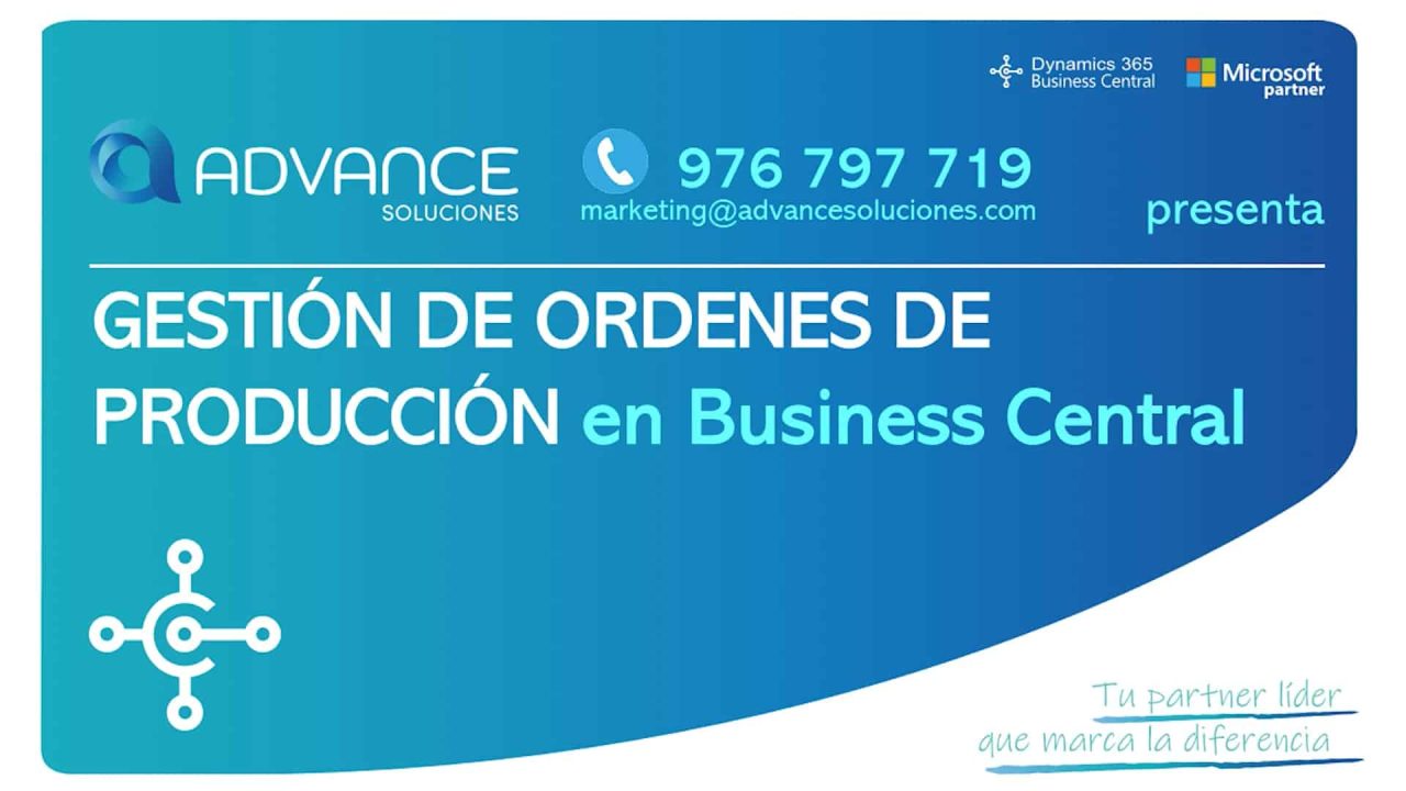 Órdenes de producción en Business Central