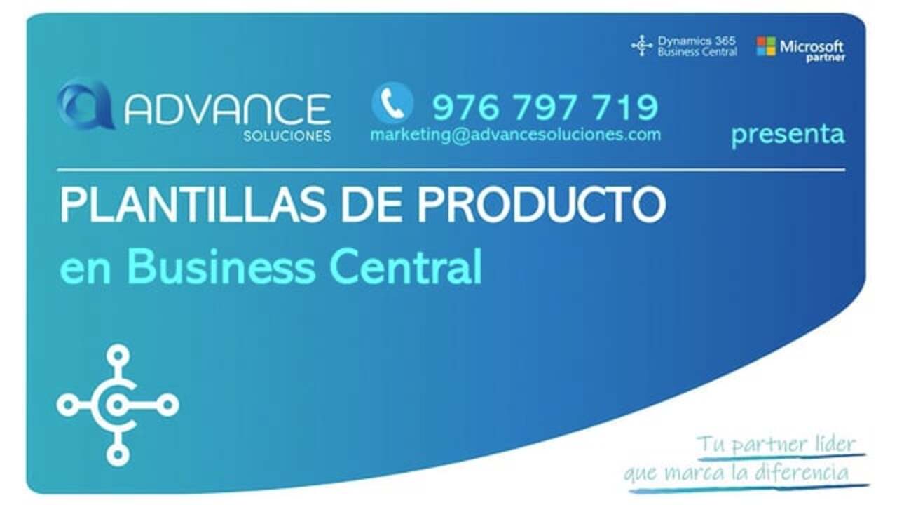Plantillas de producto en Business Central - creación automática de artículos