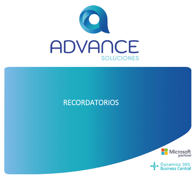 recordatorios en business central Recordatorios en Business Central